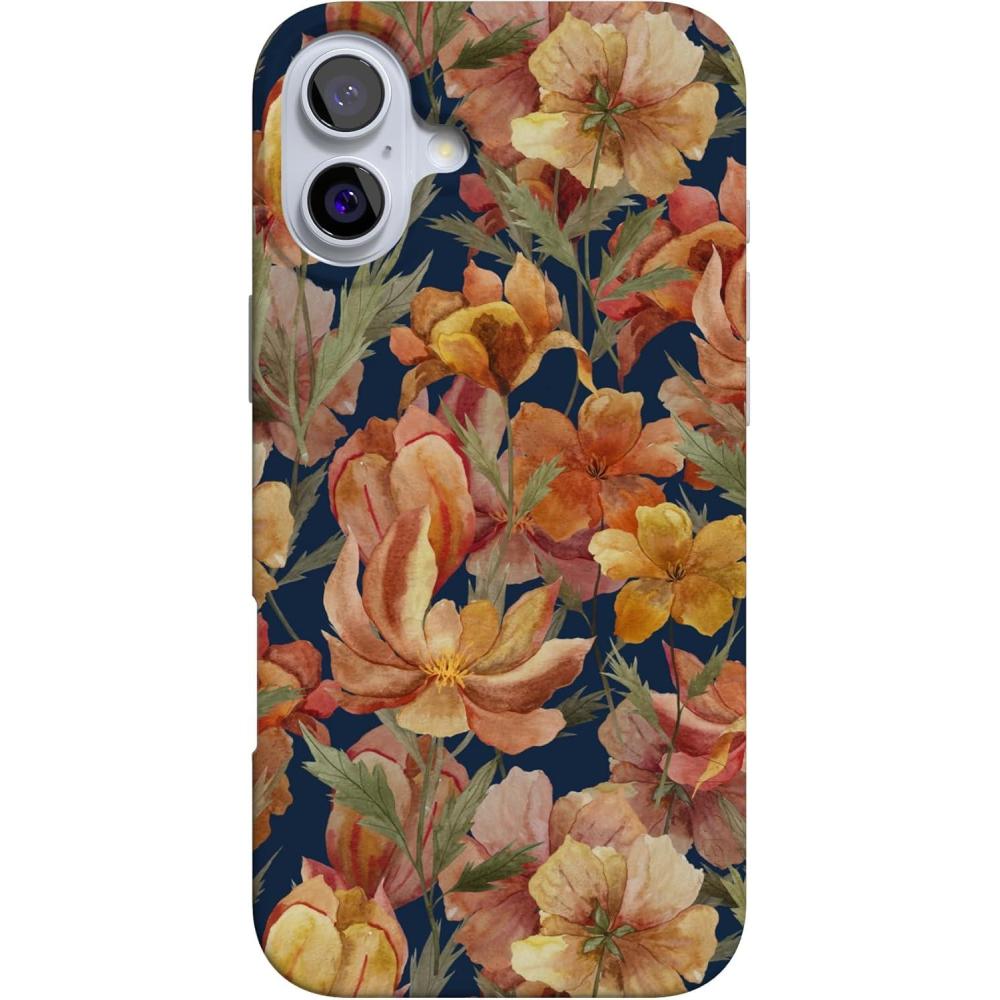 imageCasely iPhone 16 Case  Van Gogh  Head of a Skeleton with a Burning Cigarette Phone  Classic UltraSlim Design  Compatible with MagSafeFallen Gold  Antique Floral