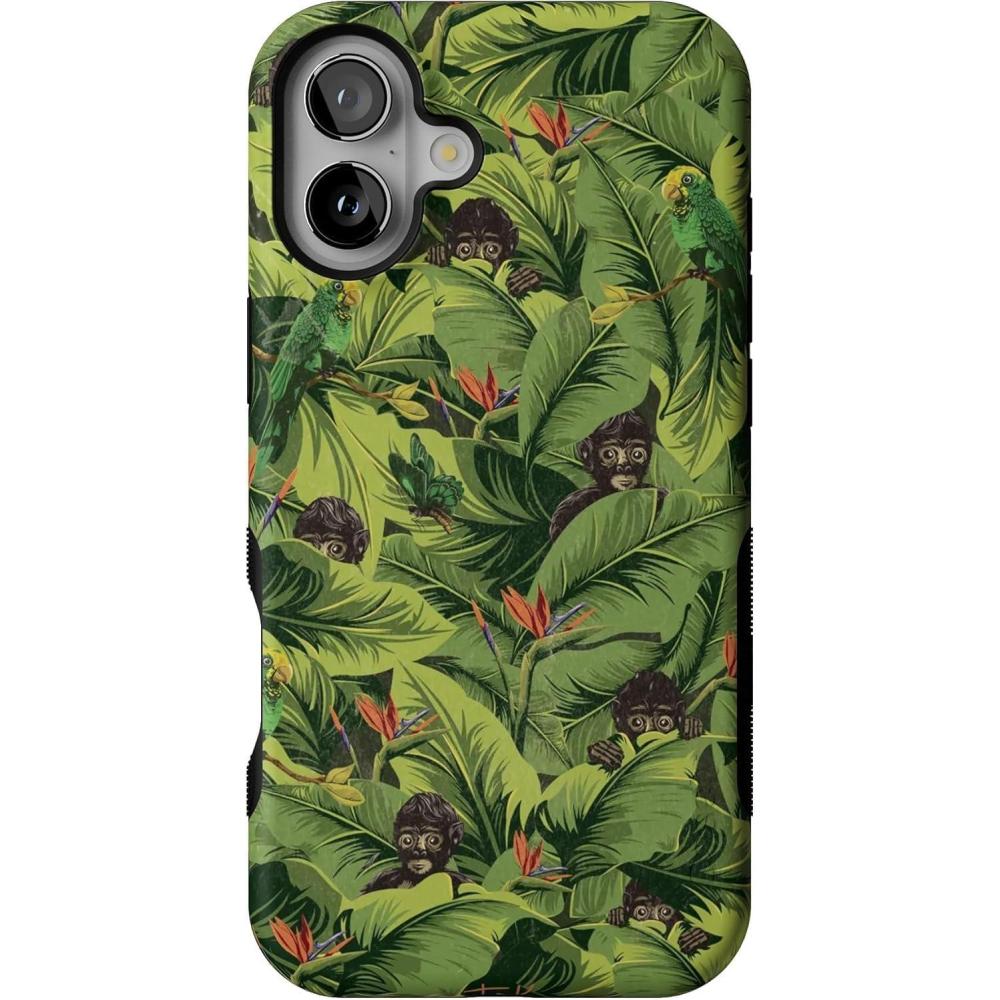 imageCasely iPhone 16 Plus Case  Poppy Meadows  Pastel Floral  Compatible with MagSafe  Bold Protective DesignFrida Kahlo  Sneaky Monkeys  Jungle Floral