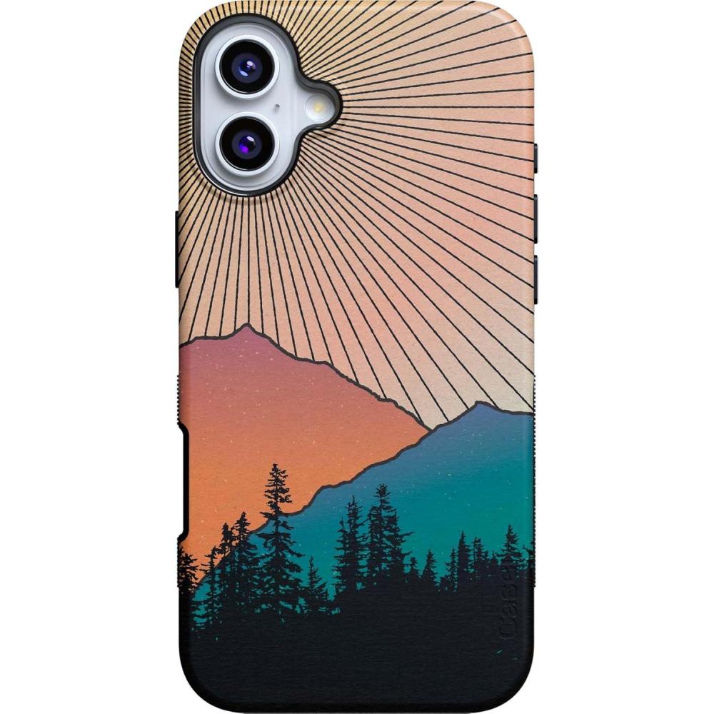 imageCasely iPhone 16 Plus Case  Poppy Meadows  Pastel Floral  Compatible with MagSafe  Bold Protective DesignGolden Hour  Mountain Sunset