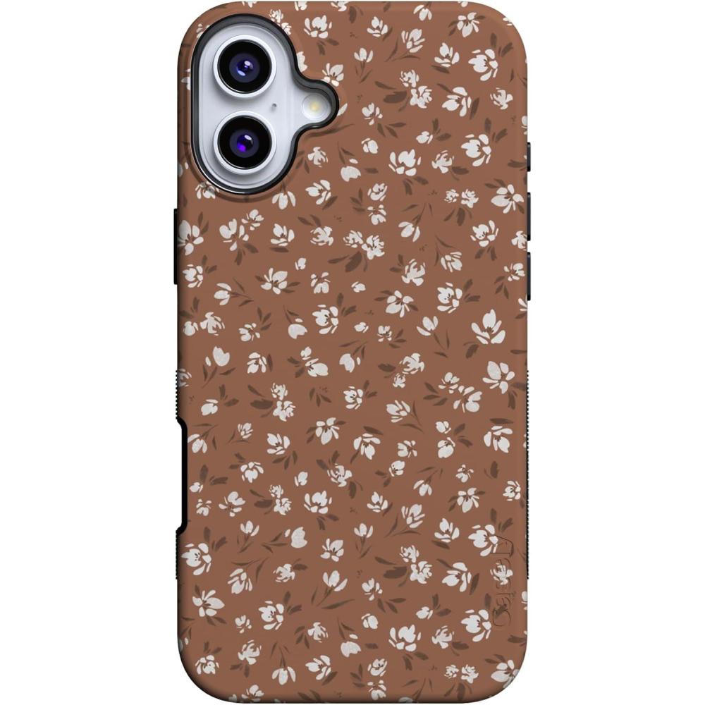 imageCasely iPhone 16 Plus Case  Poppy Meadows  Pastel Floral  Compatible with MagSafe  Bold Protective DesignMocha Meadow  Tiny Flowers