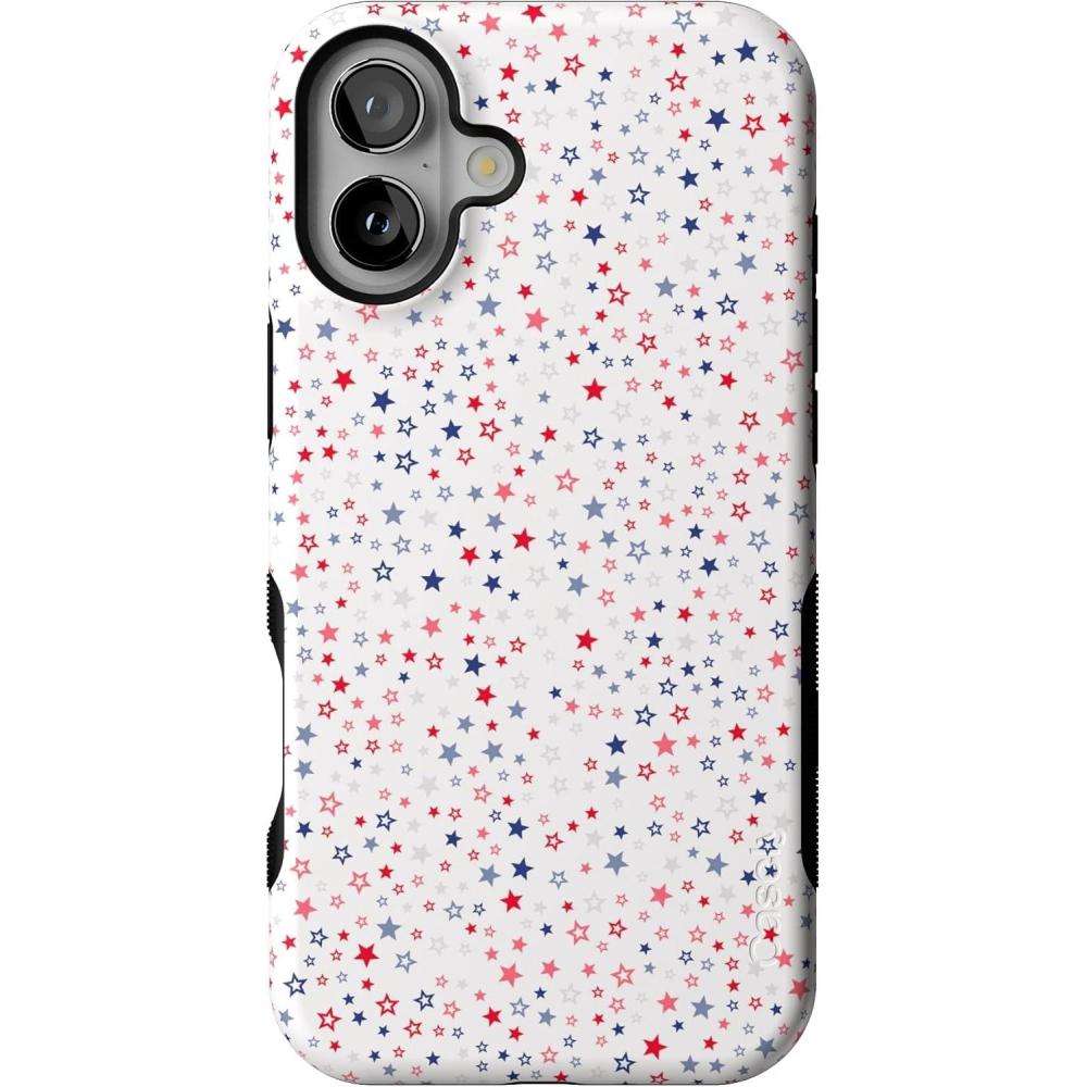 imageCasely iPhone 16 Plus Case  Poppy Meadows  Pastel Floral  Compatible with MagSafe  Bold Protective DesignSeeing Stars  Red  White  Blue