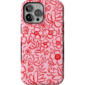 Casely iPhone 13 Pro Max Case | Field of Flowers | Pastel Floral | Compatible with MagSafe | Bold Protective Design(Blush Garden | Floral Doodle)