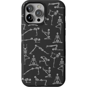 Casely iPhone 13 Pro Max Case | Field of Flowers | Pastel Floral | Compatible with MagSafe | Bold Protective Design(Corpse Pose | Skeleton Yoga)