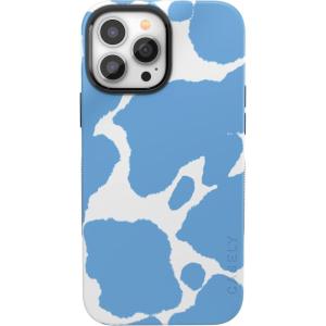 Casely iPhone 13 Pro Max Case | Field of Flowers | Pastel Floral | Compatible with MagSafe | Bold Protective Design(Current MOOd | Light Blue Cow Print)