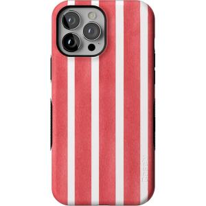 Casely iPhone 13 Pro Max Case | Field of Flowers | Pastel Floral | Compatible with MagSafe | Bold Protective Design(East Coast Summer | Red Stripes)