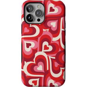 Casely iPhone 13 Pro Max Case | Field of Flowers | Pastel Floral | Compatible with MagSafe | Bold Protective Design(Love Song Remix | Ombre Hearts)