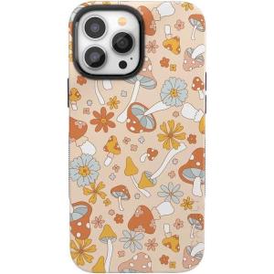 Casely iPhone 13 Pro Max Case | Field of Flowers | Pastel Floral | Compatible with MagSafe | Bold Protective Design(Mushroom Magic | Retro Floral)
