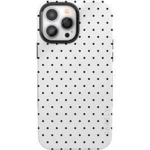 Casely iPhone 13 Pro Max Case | Field of Flowers | Pastel Floral | Compatible with MagSafe | Bold Protective Design(On the Dot | White Polka Dot)