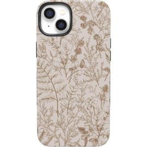Casely iPhone 14 Case | Blue Awakening | Van Gogh Almond Blossom | Compatible with MagSafe | Bold Protective Design(Beige Garden | Neutral Floral)