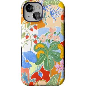 Casely iPhone 14 Case | Blue Awakening | Van Gogh Almond Blossom | Compatible with MagSafe | Bold Protective Design(Botanical Blooms | Floral Patchwork)