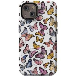 Casely iPhone 14 Case | Blue Awakening | Van Gogh Almond Blossom | Compatible with MagSafe | Bold Protective Design(Free Spirit | Rainbow Butterfly)
