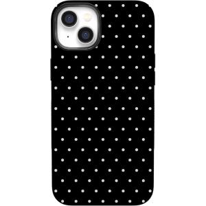 Casely iPhone 14 Case | Blue Awakening | Van Gogh Almond Blossom | Compatible with MagSafe | Bold Protective Design(On the Dot | Black Polka Dot)
