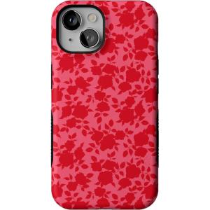 Casely iPhone 14 Case | Blue Awakening | Van Gogh Almond Blossom | Compatible with MagSafe | Bold Protective Design(Rose Garden | Red Floral Aesthetic)