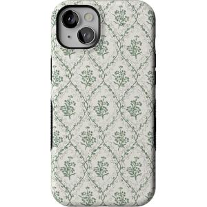 Casely iPhone 14 Case | Blue Awakening | Van Gogh Almond Blossom | Compatible with MagSafe | Bold Protective Design(Sage Tapestry | Floral Vines)