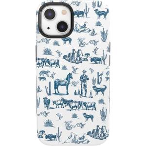 Casely iPhone 14 Case | Blue Awakening | Van Gogh Almond Blossom | Compatible with MagSafe | Bold Protective Design(Wild West Adventure | Desert)