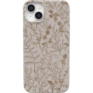 Casely iPhone 14 Case | Hibiscus Blooms | Hawaiian Floral | Compatible with MagSafe | Classic Ultra Slim Design(Beige Garden | Neutral Floral)
