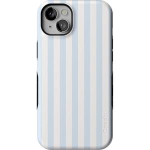 Casely iPhone 14 Plus Case | Cowgirl Canyon | FashionPass x Casely | Bold Protective Case Design | Compatible with MagSafe(Blue Stripes | Sunday Best)