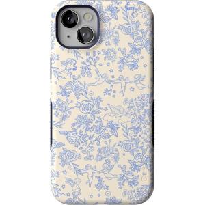Casely iPhone 14 Plus Case | Cowgirl Canyon | FashionPass x Casely | Bold Protective Case Design | Compatible with MagSafe(Cupid’s Canvas | Periwinkle Floral)