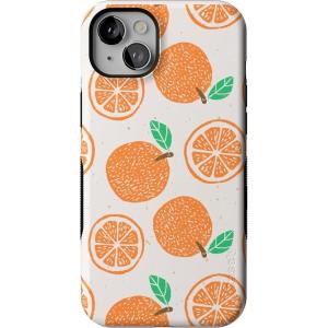 Casely iPhone 14 Plus Case | Cowgirl Canyon | FashionPass x Casely | Bold Protective Case Design | Compatible with MagSafe(Main Squeeze | Orange Stamped)