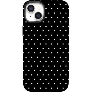 Casely iPhone 14 Plus Case | Cowgirl Canyon | FashionPass x Casely | Bold Protective Case Design | Compatible with MagSafe(On the Dot | Black Polka Dot)