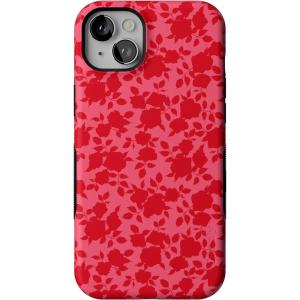 Casely iPhone 14 Plus Case | Cowgirl Canyon | FashionPass x Casely | Bold Protective Case Design | Compatible with MagSafe(Rose Garden | Red Floral Aesthetic)