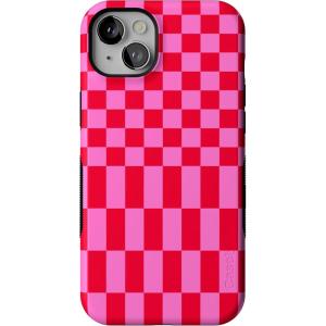 Casely iPhone 14 Plus Case | Cowgirl Canyon | FashionPass x Casely | Bold Protective Case Design | Compatible with MagSafe(Vibe Check | Pink Checkerboard)