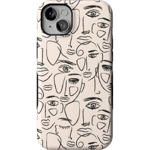 Casely iPhone 14 Plus Case | Cowgirl Canyon | FashionPass x Casely | Bold Protective Case Design | Compatible with MagSafe(We’re All Human | Minimal Face Art)