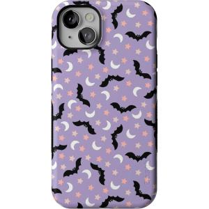 Casely iPhone 14 Plus Case | Midnight Flight | Celestial Bats | Compatible with MagSafe | Bold Protective Design