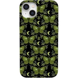 Casely iPhone 14 Plus Case | Palermo | Dippin’ Daisy’s Italian Coast | Compatible with MagSafe(Mystic Moths | Green Twilight)