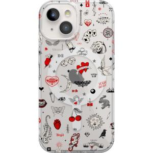 Casely iPhone 14 Plus Case | Palermo | Dippin’ Daisy’s Italian Coast | Compatible with MagSafe(Not a Phase | Clear Flash Tattoo)