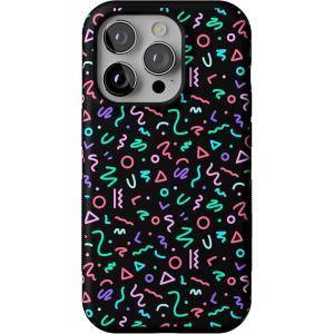 Casely iPhone 14 Pro Case | Opposites Attract | Day & Night Mountains | Compatible with MagSafe | Bold Protective Design(Always Vibing | Retro)