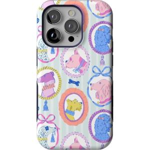 Casely iPhone 14 Pro Case | Opposites Attract | Day & Night Mountains | Compatible with MagSafe | Bold Protective Design(Chateau Pups | French Dog)