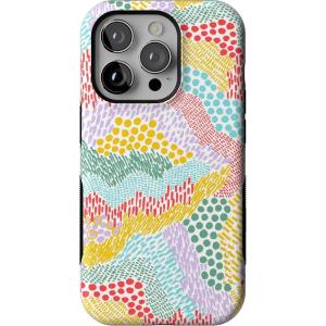 Casely iPhone 14 Pro Case | Opposites Attract | Day & Night Mountains | Compatible with MagSafe | Bold Protective Design(Color Me Happy | Pattern Colorblock)