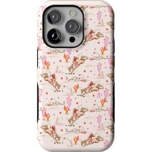 Casely iPhone 14 Pro Case | Opposites Attract | Day & Night Mountains | Compatible with MagSafe | Bold Protective Design(Cowgirl Canyon | FashionPass x Casely)