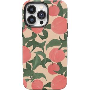 Casely iPhone 14 Pro Case | Opposites Attract | Day & Night Mountains | Compatible with MagSafe | Bold Protective Design(Feeling Peachy | Blush Vines)