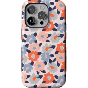Casely iPhone 14 Pro Case | Opposites Attract | Day & Night Mountains | Compatible with MagSafe | Bold Protective Design(Field of Flowers | Pastel Floral)