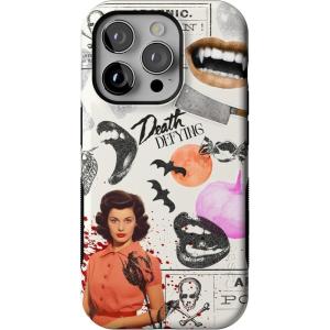 Casely iPhone 14 Pro Case | Opposites Attract | Day & Night Mountains | Compatible with MagSafe | Bold Protective Design(If You Dare | Horror Collage)