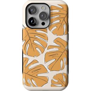 Casely iPhone 14 Pro Case | Opposites Attract | Day & Night Mountains | Compatible with MagSafe | Bold Protective Design(Island Time | Tropical Leaves Floral)