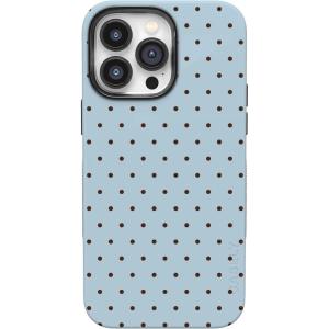 Casely iPhone 14 Pro Case | Opposites Attract | Day & Night Mountains | Compatible with MagSafe | Bold Protective Design(On the Dot | Blue Polka Dot)