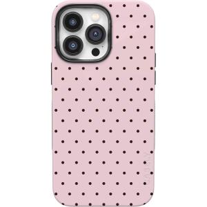 Casely iPhone 14 Pro Case | Opposites Attract | Day & Night Mountains | Compatible with MagSafe | Bold Protective Design(On the Dot | Pink Polka Dot)