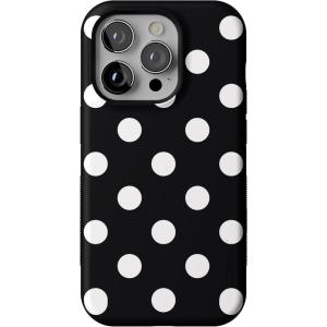 Casely iPhone 14 Pro Case | Opposites Attract | Day & Night Mountains | Compatible with MagSafe | Bold Protective Design(Polka Dots | High Contrast Design)