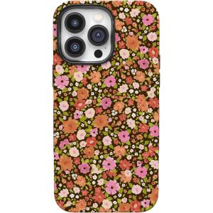 Casely iPhone 14 Pro Case | Opposites Attract | Day & Night Mountains | Compatible with MagSafe | Bold Protective Design(Rustic Roses | Boho Bouquet)