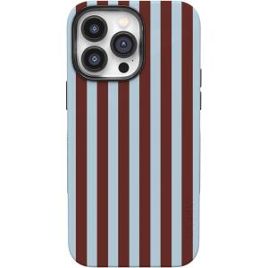 Casely iPhone 14 Pro Case | Opposites Attract | Day & Night Mountains | Compatible with MagSafe | Bold Protective Design(Sunday in Brooklyn | Chocolate Stripes)