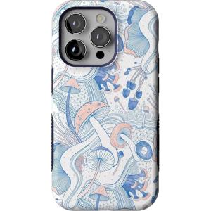 Casely iPhone 14 Pro Case | Opposites Attract | Day & Night Mountains | Compatible with MagSafe | Bold Protective Design(The Fun Guy | Enchanted Forest Mushroom Floral)