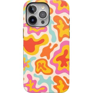Casely iPhone 14 Pro Case | Opposites Attract | Day & Night Mountains | Compatible with MagSafe | Bold Protective Design(Tropical Color Splash | Abstract Retro)