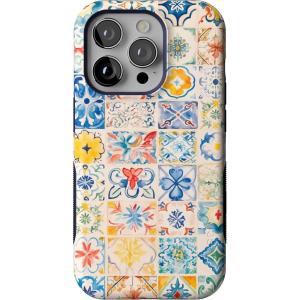 Casely iPhone 14 Pro Case | Opposites Attract | Day & Night Mountains | Compatible with MagSafe | Bold Protective Design(Tuscan Tiles | Dolce Vita)