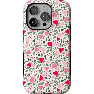 Casely iPhone 14 Pro Case | Opposites Attract | Day & Night Mountains | Compatible with MagSafe | Bold Protective Design(Vines of Love | Floral Heart)