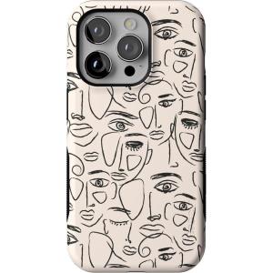 Casely iPhone 14 Pro Case | Opposites Attract | Day & Night Mountains | Compatible with MagSafe | Bold Protective Design(We’re All Human | Minimal Face Art)