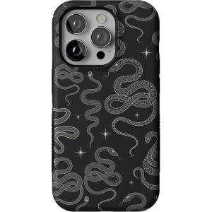 Casely iPhone 14 Pro Case | Opposites Attract | Day & Night Mountains | Compatible with MagSafe | Bold Protective Design(We’re Ready For It | Black Serpent)