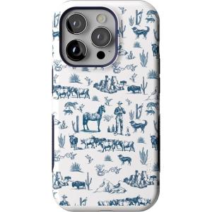 Casely iPhone 14 Pro Case | Opposites Attract | Day & Night Mountains | Compatible with MagSafe | Bold Protective Design(Wild West Adventure | Desert)